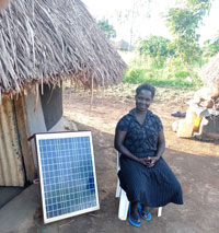 Florence with her solar panel.